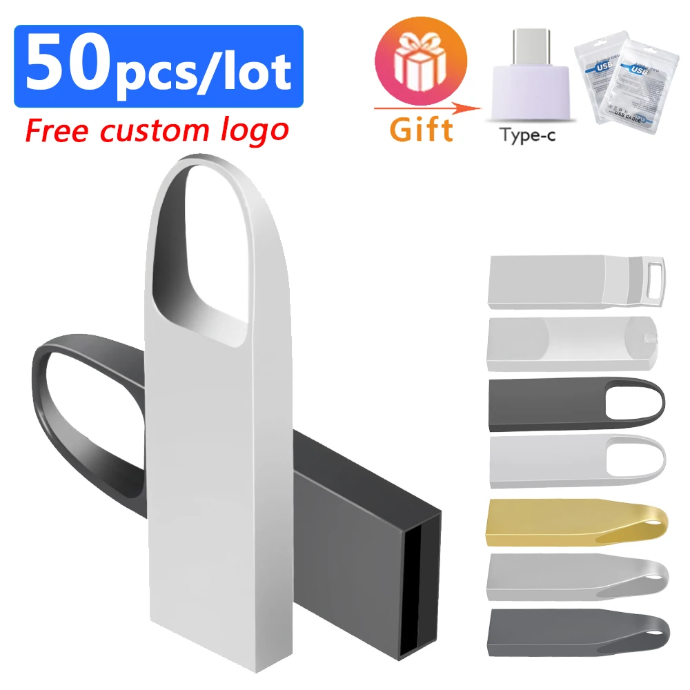 

50pcs/lot USB 2.0 128GB 64GB High speed Flash Drive Real capacity 4gb 8gb 16gb 32gb Wholesale Free logo metal usb flash disk