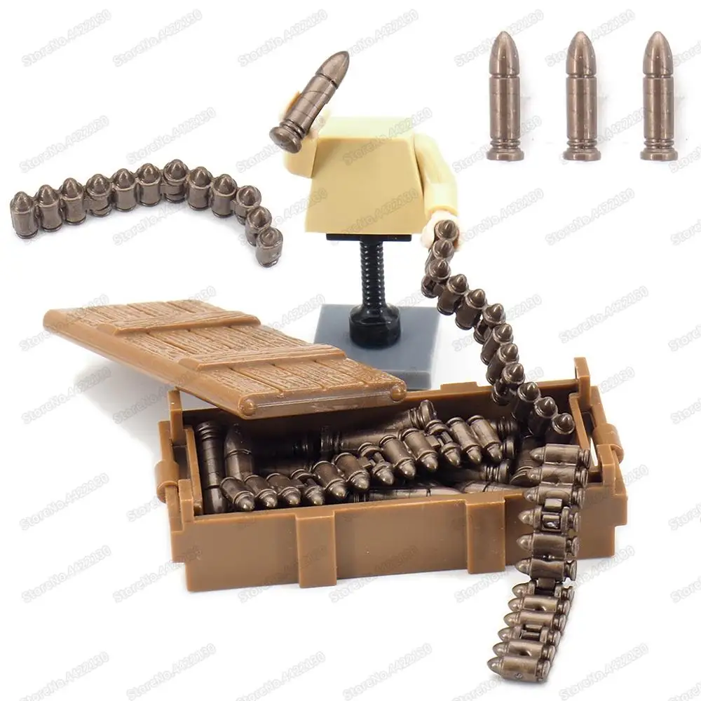 Guns Bullet Chain Military Assembling Building Block Legion Weapons Set Moc WW2 Equipment Special Soldier Model Gifts Child Toys | Игрушки и