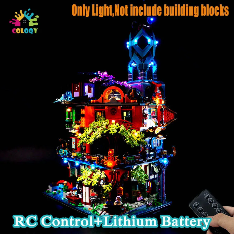 

Набор светодиодных светильников colorqy, совместимый с 71741 ниндзя, садовые строительные блоки с дистанционным управлением светильник ящиеся и...