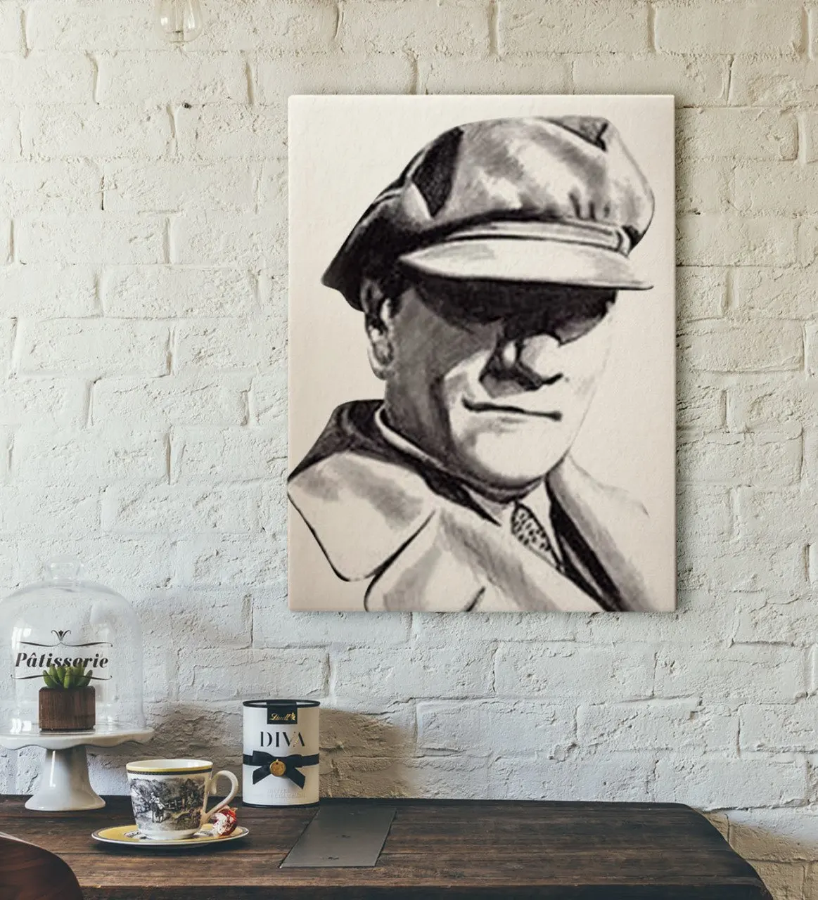 BK Home Charcoal Ataturk Designed Canvas Tablo-3