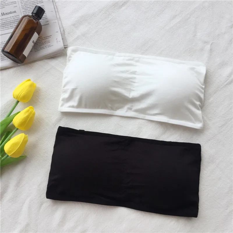 Женский хлопковый бюстгальтер без бретелек на косточках с чашкой 1/2 задней