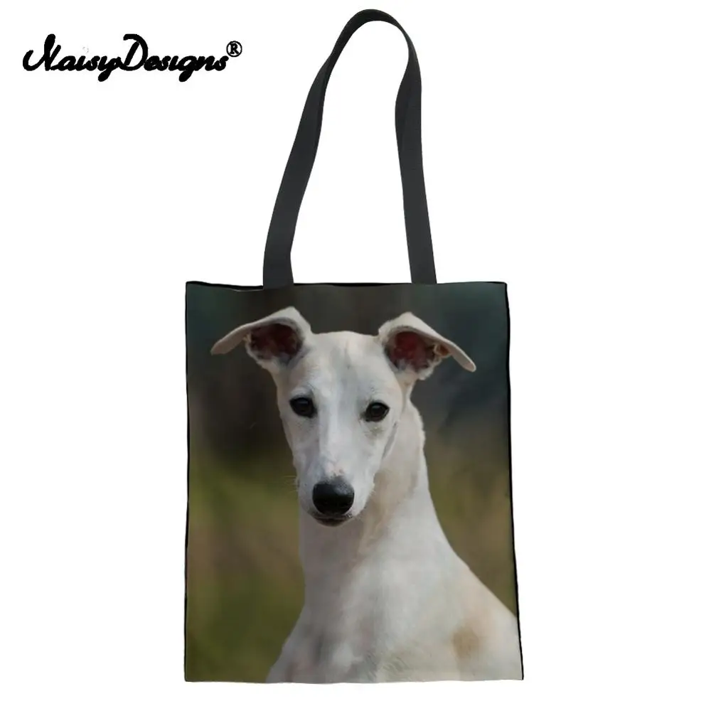 Женская Большая складная хозяйственная сумка из эко кожи модная с принтом Greyhoud