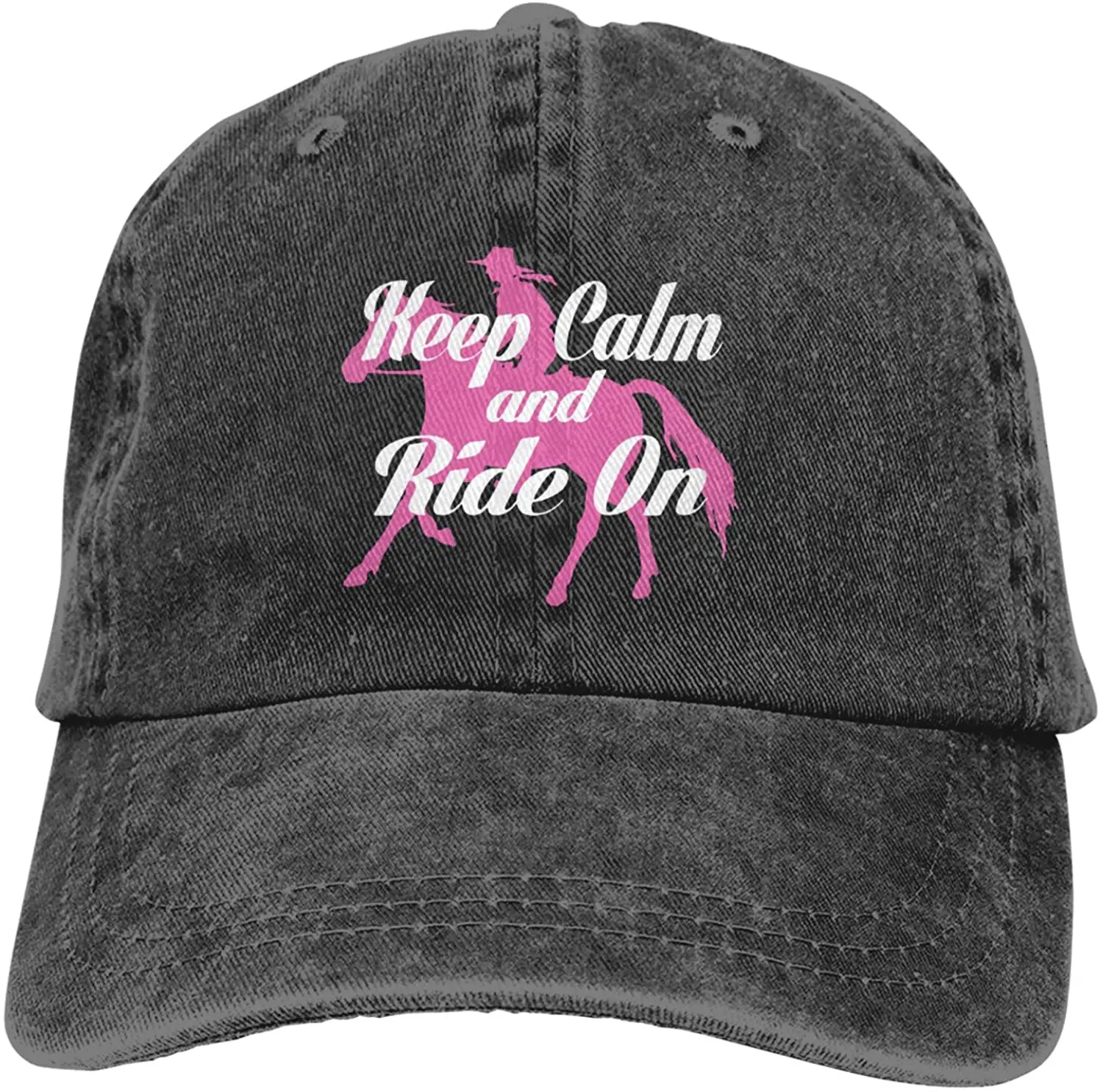 

Keep Calm and Ride On Horse Denim Dad Hat Cotton Classic Baseball Cap Jeans Casquette Adjustable Trucker Caps