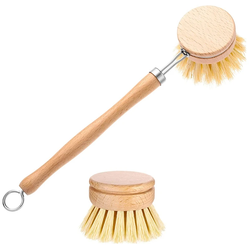 

Classic Dish Washing Brush Natural Scrub Brush Replacement Brush Refill for Kitchen Room Cleaning Supplies