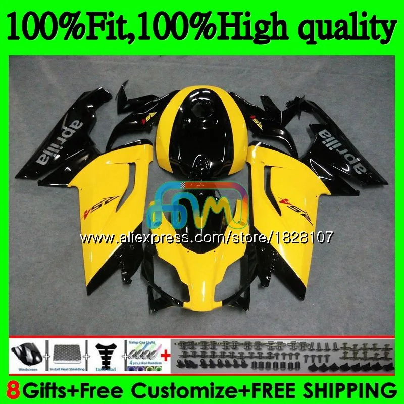 

Injection For Aprilia RS-125 RS125 06 07 08 09 10 Yellow black 11 61BS.9 RS4 RSV125 RS 125 2006 2007 2008 2009 2010 2011 Fairing