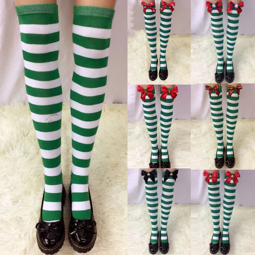 Новинка сексуальные модные полосатые гольфы женские теплые длинные носки для
