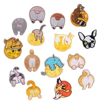 new cartoon animals fox elephant kitten embroidered patches for clothing kids tshirt backpack iron on sticker high quality 1pc
