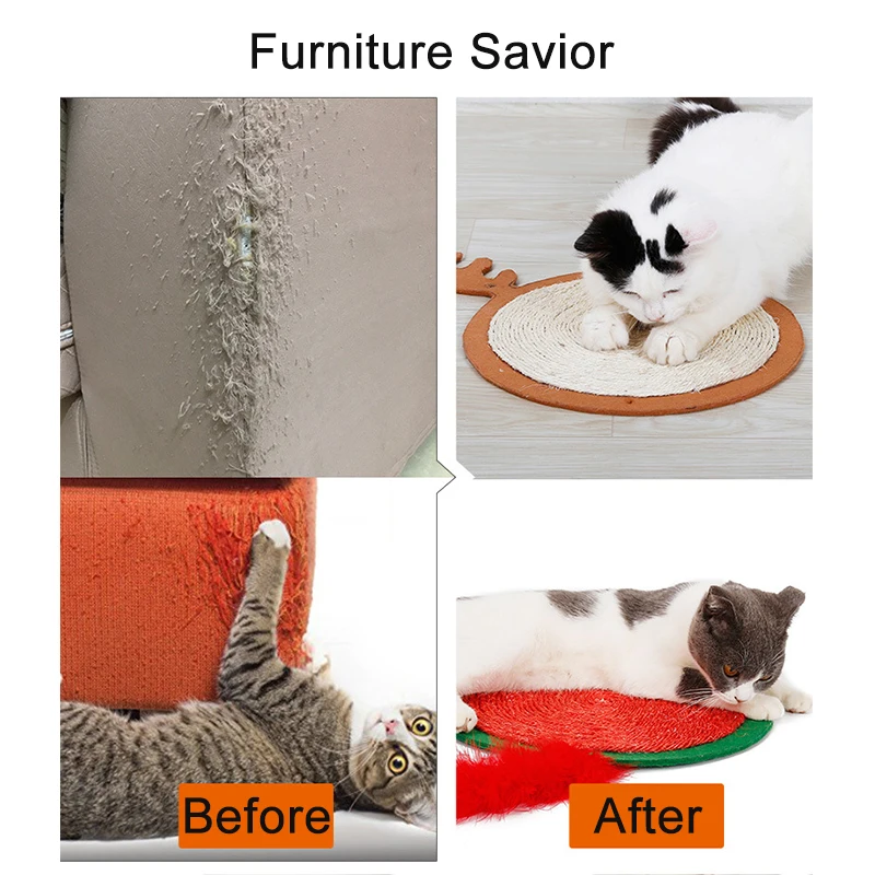 Натуральная Когтеточка из сизаля для кошек картонная защита мебели забота о