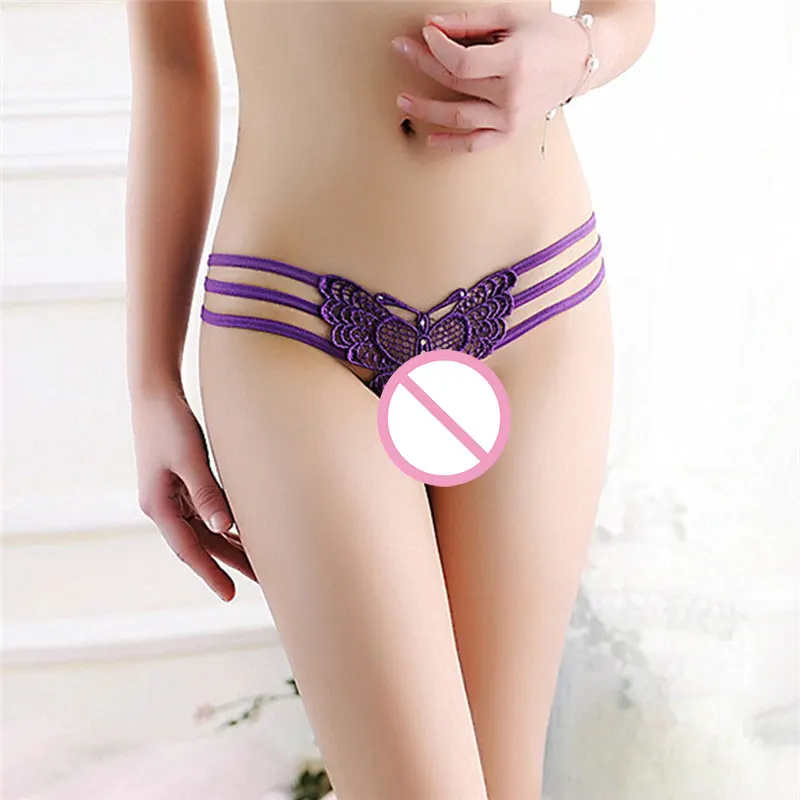 

Женские сексуальные стринги и G-стринги с милыми бабочками, кружевные трусики, однотонное женское нижнее белье