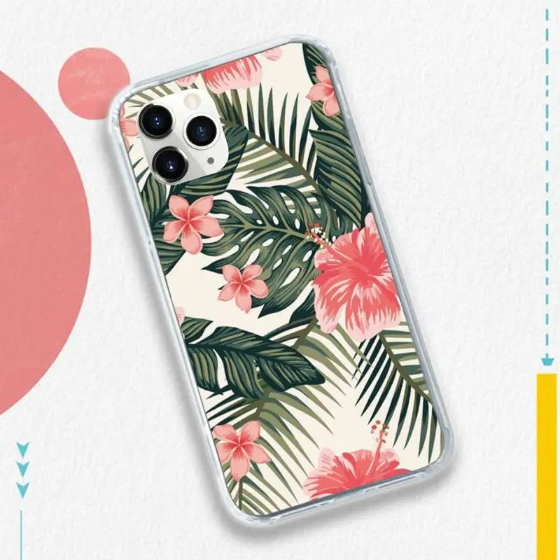 

Vintage leaf art pattern painting shell Phone Case for iPhone 11 12 pro XS MAX 8 7 6 6S Plus X 5S SE 2020 XR