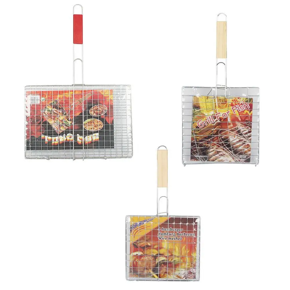 

Portable Grilling Basket Non-stick Grilling Basket BBQ Barbecue Tool Grill Mesh BBQ Net Vegetable Steak Meat Picnic Party Tools