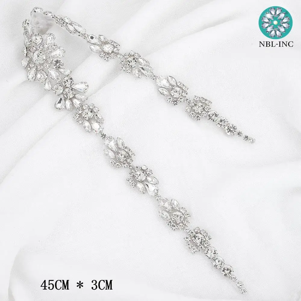 (1 шт.) серебряные свадебные хрустальные стразы аппликация пояс свадебное