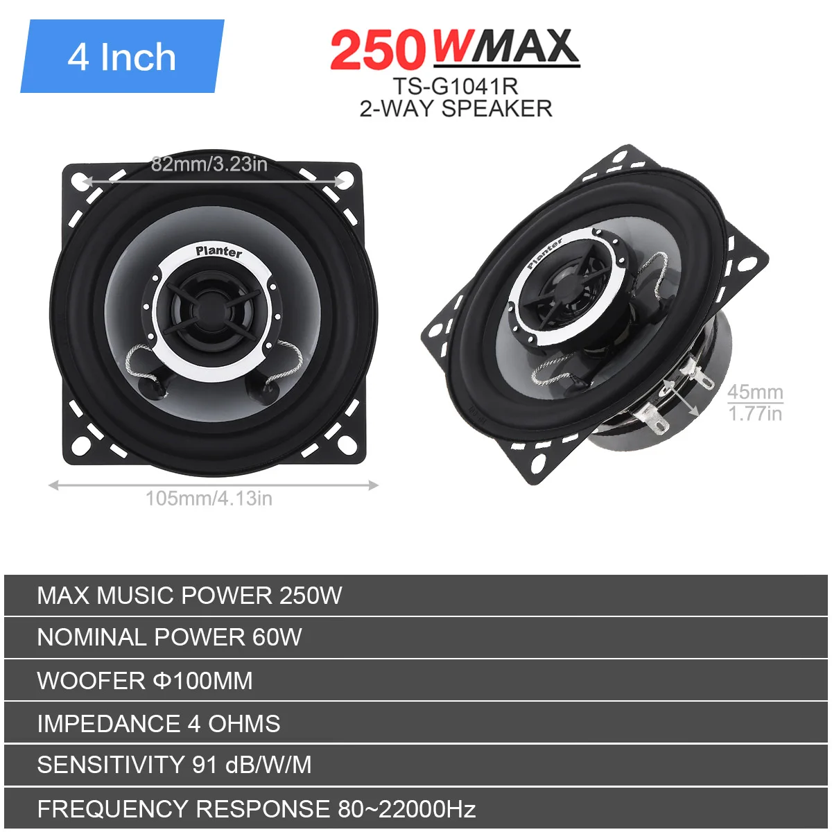 2pcs Car Stereo Speaker 4 5 6.5 Inch HiFi Coaxial Loud 250W 300W 400W Full Frequency Automotive Sound Audio For Cars | Автомобили и