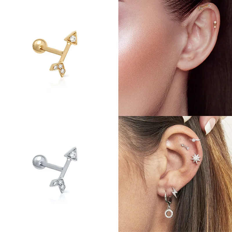 

Женские серьги со стрелками из стерлингового серебра 925 пробы, украшения в стиле панк на свадьбу, день рождения, eh1836