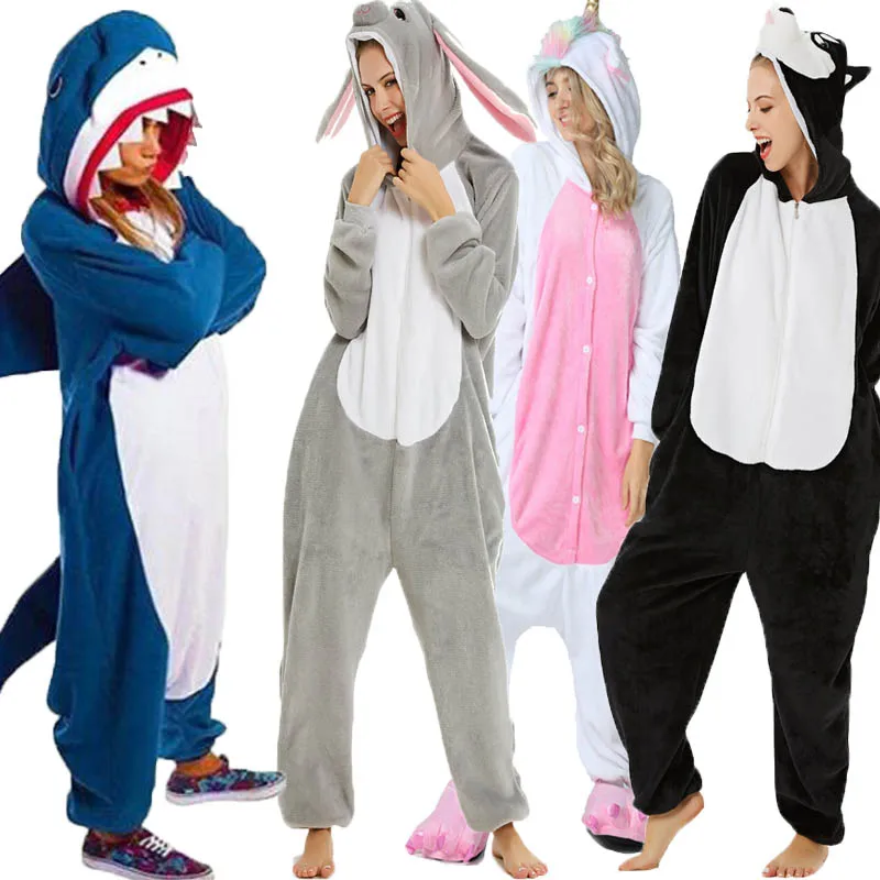 Пижама с единорогом комбинезон изображением животных женская одежда для сна