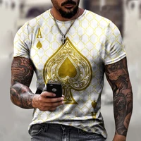 new summer fashion men t shirts poker letter print short sleeve o neck pullover top casual t shirt male plus size tee streetwear