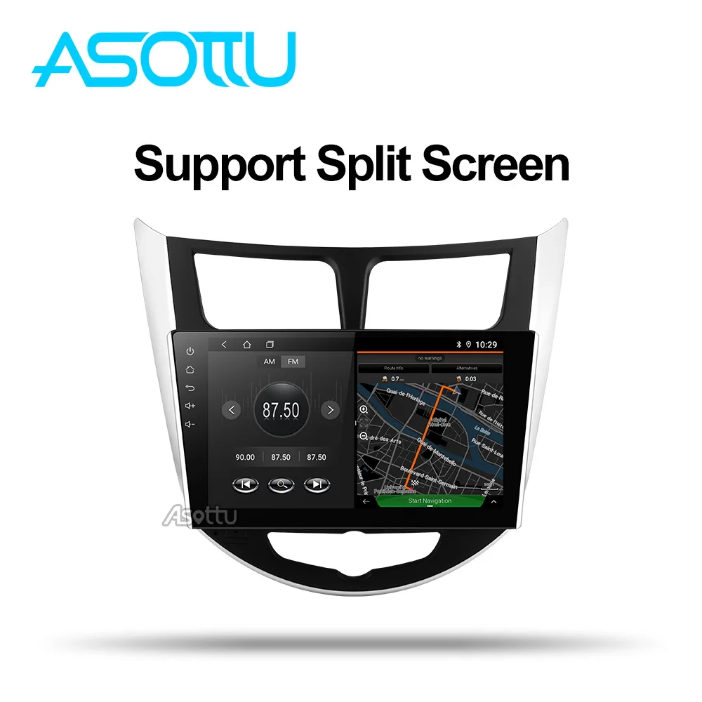 Asottu HY302 Android 9,0 PX30 автомобильный dvd для hyundai Solaris Verna Accent автомобильный головной убор радио плеер навигация gps автомобильный dvd