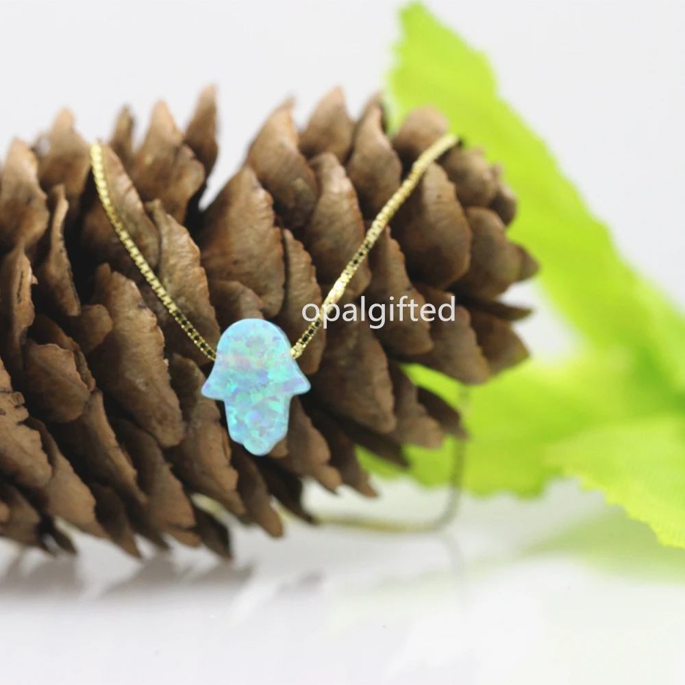 Женское ожерелье из серебра 925 пробы с опалом|fatima hamsa|necklace womenopal necklace |