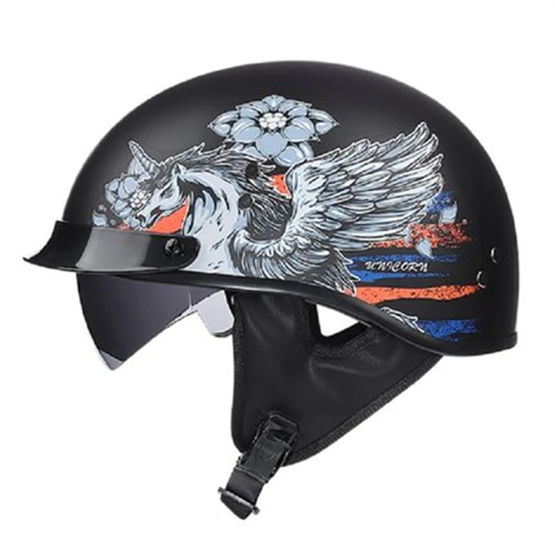 

Motorcycle Helmet Retro Vintage Cascos Moto half Face Scooter Chopper Biker Pilot Racing Riding Quality DOT Approved Capacete