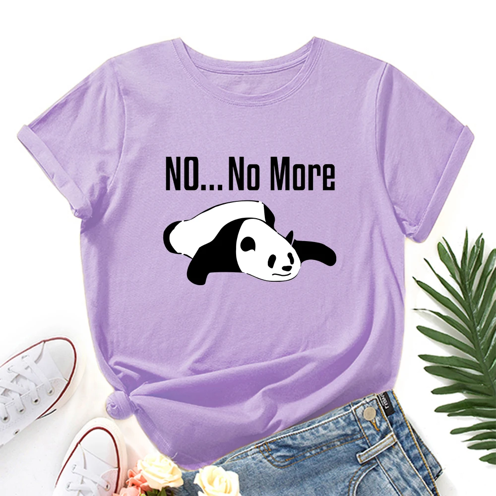 

Женская футболка с рисунком панды и медведя, летняя хлопковая футболка с коротким рукавом
