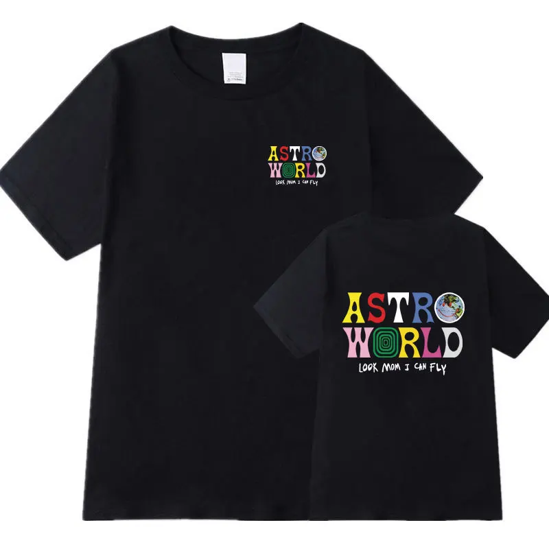 

New Travis Scott ASTROWORLD Summer Oversize T Shirt Men Tide O-Neck Cotton Short Sleeve T-Shirts Streetwear T Shirt For Men 3XL