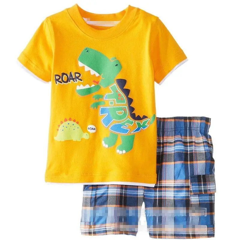 

Boys Short Pyjamas Set Summer Pjs Kids Pajama Cotton Sleepwear Nightwear Shirt Tops & Pants Children Outfit Age 2-7T