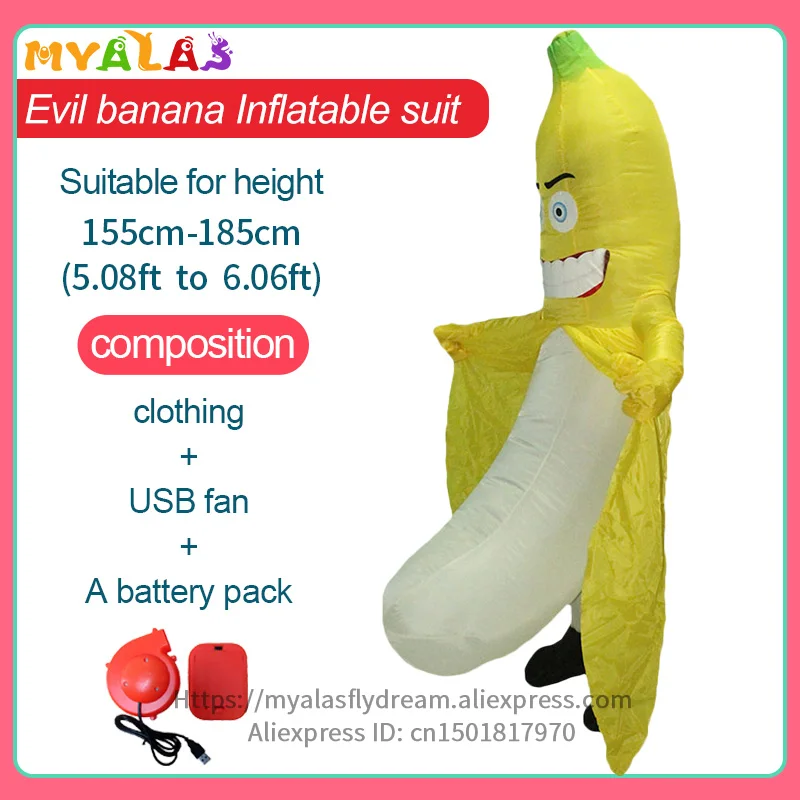 Banana Надувной костюм для туалета, костюм для унитаза, надувной костюм, карнавальный костюм для пениса, сексуальный костюм Вилли, ручка, ночной косой банан - Цвет: Banana