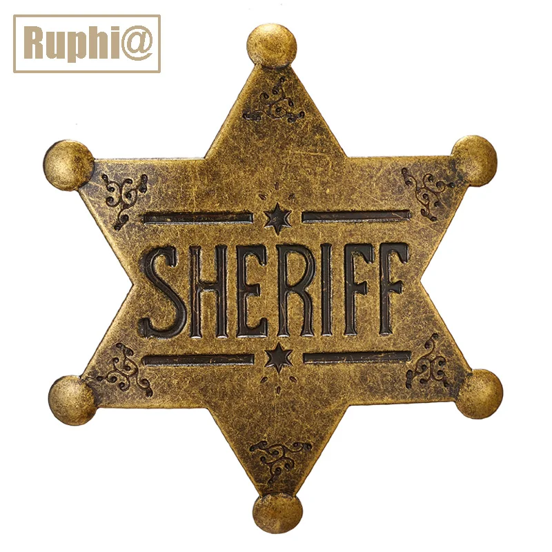 

Western Deputy Sheriff Badge Brooch School Carnival Cowboy Dance Girl Kids Party Gifts Toy Prizes Halloween Adults Costume Medal
