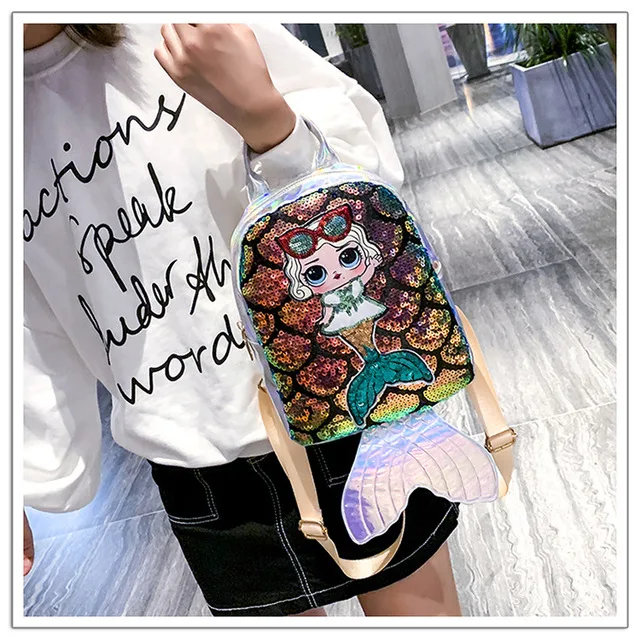 2019 Новый женский рюкзак с пайетками для девочек милый студента Школьный Рюкзак