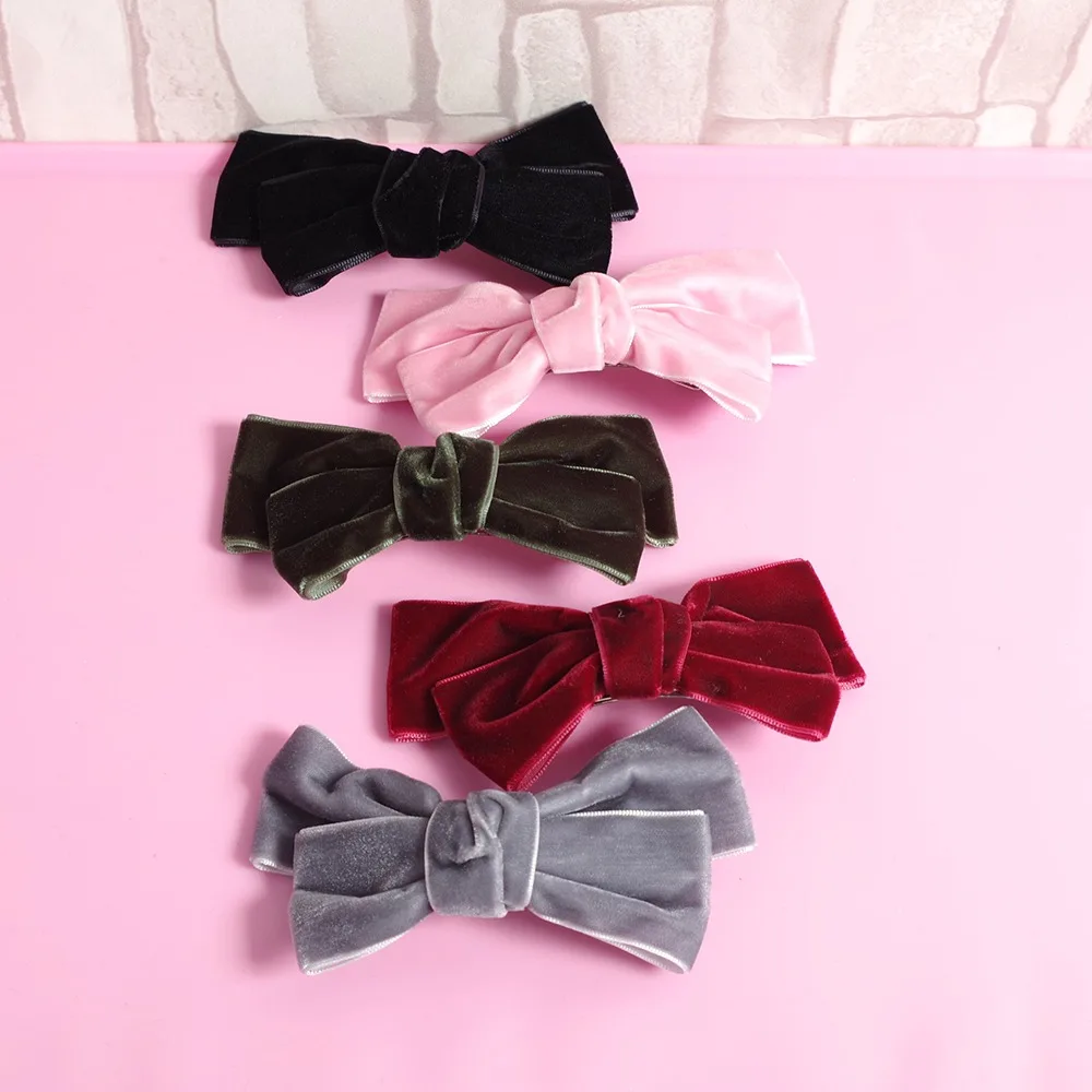 Заколки для волос бархатные в корейском и японском стиле 5 цветов| |