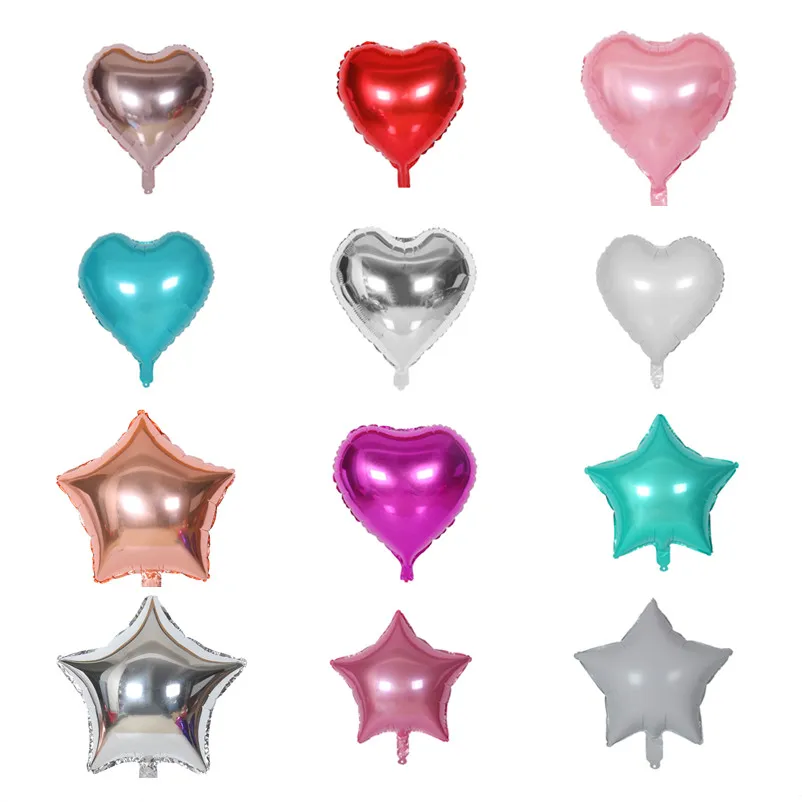 

HOT 1pcs 18inch Star heart Balloons Inflatable Helium Balloon Birthday Party decorations kids Wedding Christmas Supplies globos