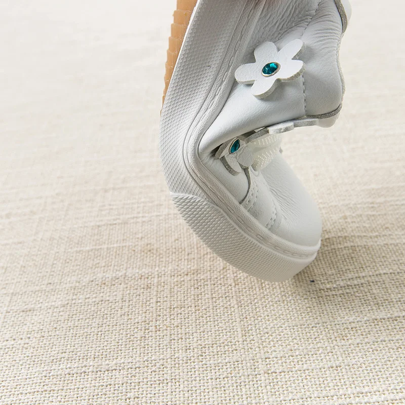 DB13747 Dave Bella spring baby girl casual white solid shoes kids floral brand | Детская одежда и обувь