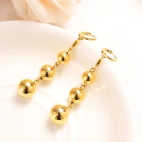 gold color jewelry fashion cute beads ball drop earrings christmas gift for girls kids lady wedding bridal party jewelry
