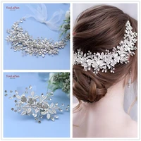 youlapan hp343 silver color crystal rhinestone bridal headband flower hair clip comb pins wedding hair accessories headwear