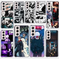 cartoon jujutsu kaisen phone case coque for samsung galaxy s21 ultra s20 fe s20 plus s10e s10 lite s8 s9 plus s7 cover funda