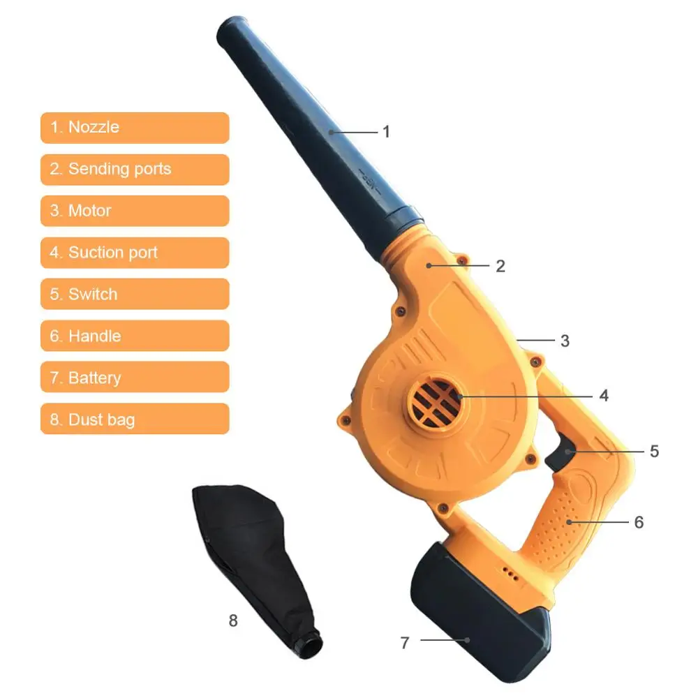Беспроводной воздушный вентилятор с литиевыми батареями 4000 мАч|Воздуходув| |