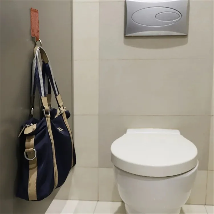 Gancho magn&eacute;tico de cuero para colgar llaves, bolso de mano antip&eacute;rdida para escritorio, bolso de pared port&aacute;til, gancho de escritorio de oficina-3