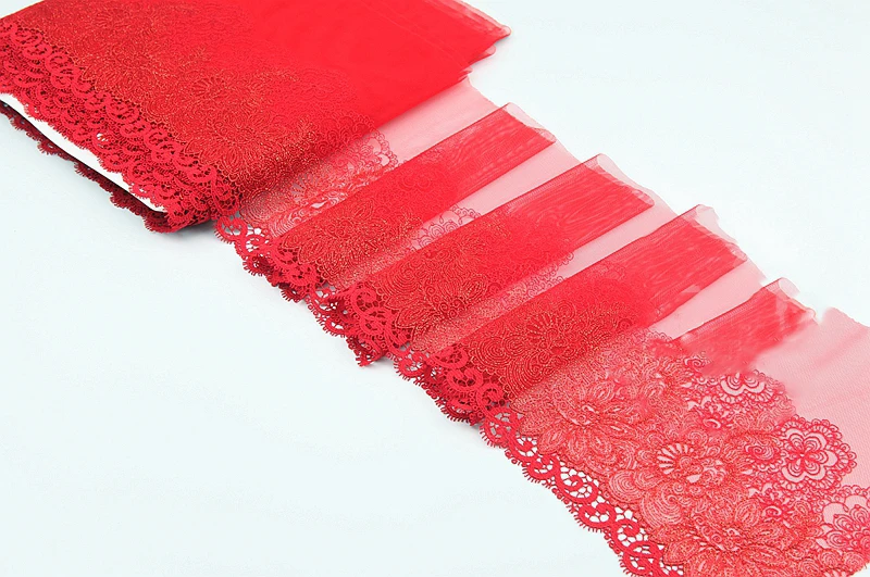 10 ярдов красного цвета с красной цветочной вышивкой высокое качество кружевная