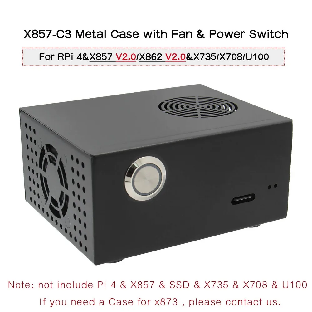 Корпус для Raspberry Pi X857-C3 металлический корпус 4B & X857 V2.0/ X862 V2.0 и X735 | Компьютеры офис