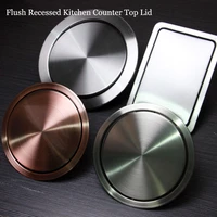 stainless steel flap lid trash bin cover flush recessed built in balance kitchen counter top swing garbage can lid
