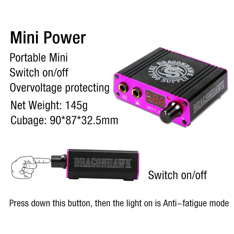 Набор машинок для татуировки Dragonhawk Mast мощные иглы с мотором и вращающейся ручкой