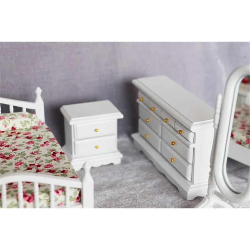 

1/12 3-Layer Bedroom Wooden Drawer Cabinet Miniature Doll House Furniture Accessories Children's Toys