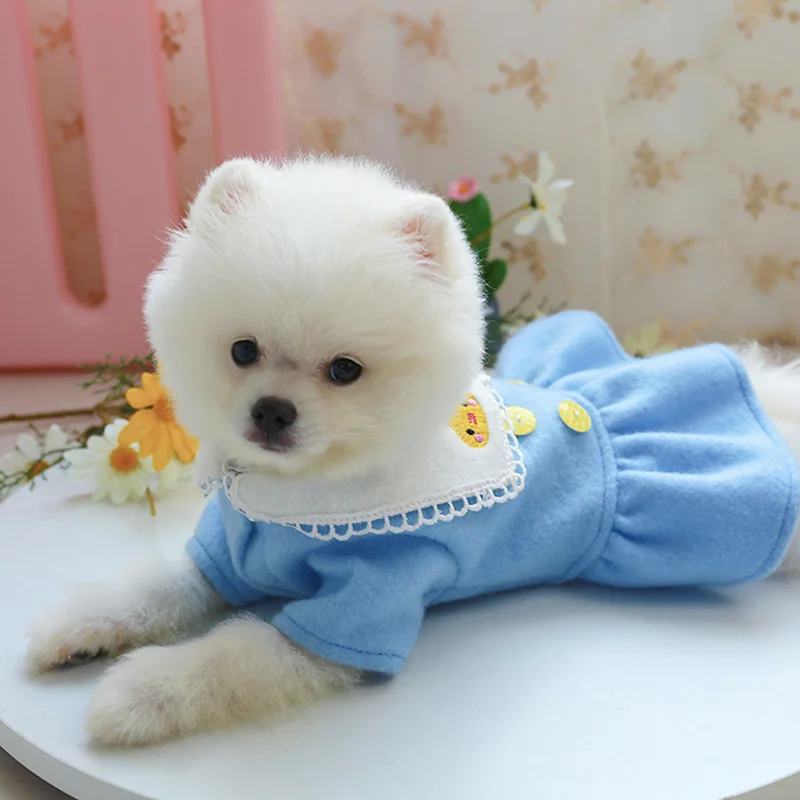 PETCIRCLE Dog Puppy Clothes Yellow Chicken Woolen Dress Fit Small Pet Cat All season Cute Costume Coat Skirt |