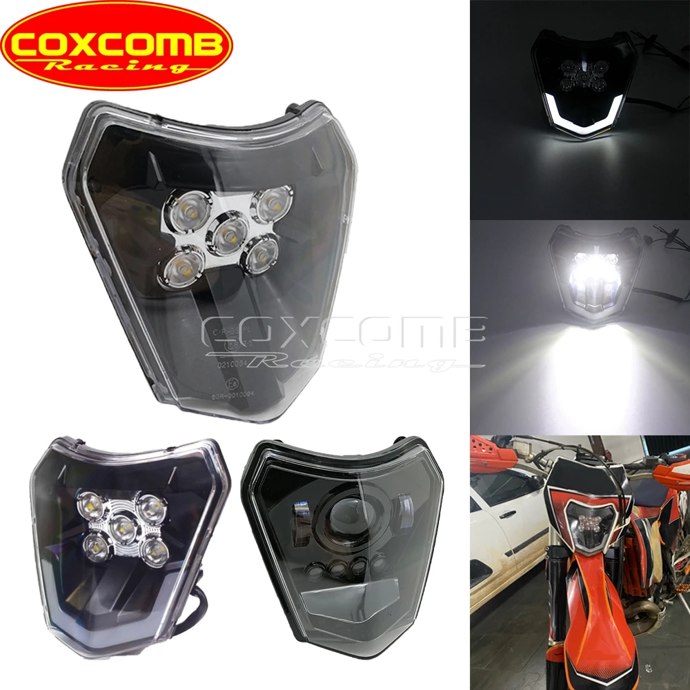 

Motocross Hi/Lo Beam E8 LED Headlight Headlamp For EXC SX XC XCF XC-W EXC-F FE TE TC FX 125 150 250 300 350 450 530 690 Six Days