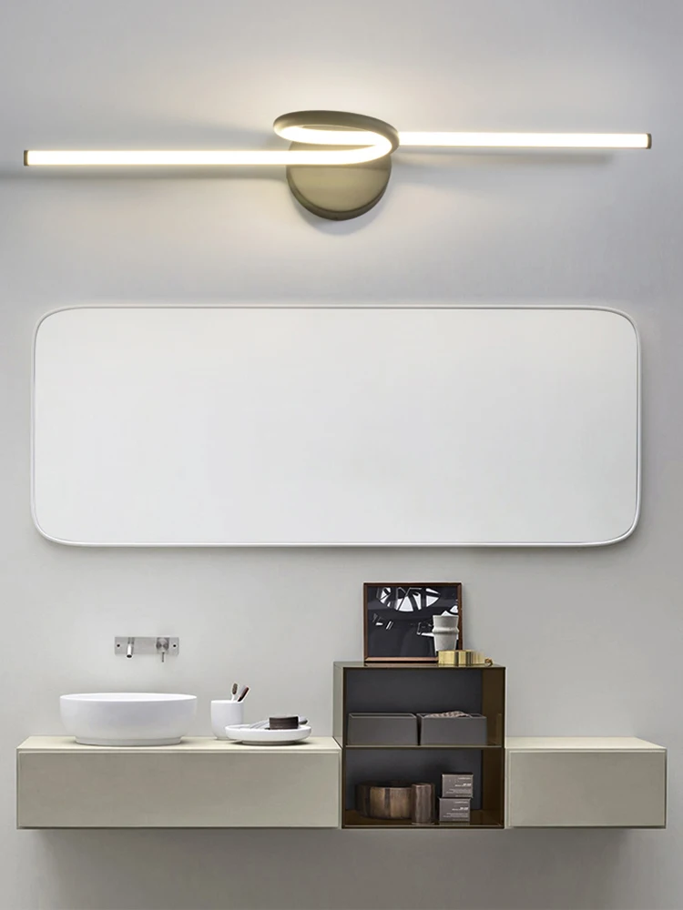 

Прозрачное зеркало с передней подсветкой, зеркало для ванной комнаты L, светильник для макияжа для ванной, туалетный светильник, роскошный с...