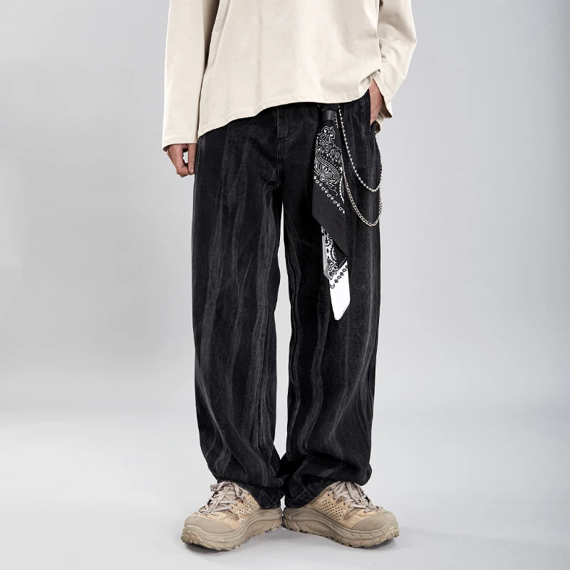 Байкерская бандана кошелек с цепочкой для мужчин чёрный джинсовый рок брелок