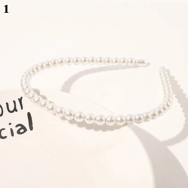 

New Pearl Headbands Female Korean Fashion Hair Accessories Elegant Full Pearls Hair Hoop Thin Head Hoop Sweet Fairy Hairbands