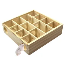 Wooden Maze Tunnel Toy With Cover Small Pet Animals Activity Sport Gerbil Labyrinth Dwarf Hamster Play Toys Maze Tunnel Mice