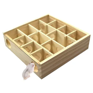 wooden maze tunnel toy with cover small pet animals activity sport gerbil labyrinth dwarf hamster play toys maze tunnel mice free global shipping