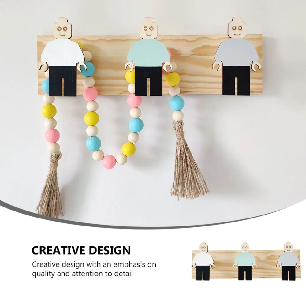 

1Pc Creative Wooden Clothing Hook Practical Wall Hook Robot Design Hook